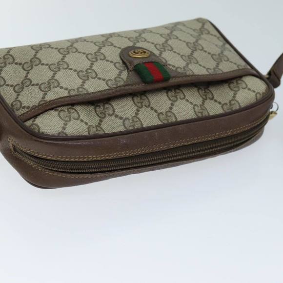 GUCCI GG Supreme Web Sherry Line Shoulder Bag Beige Green 116 02 089 Auth 73003 - Picture 6 of 16
